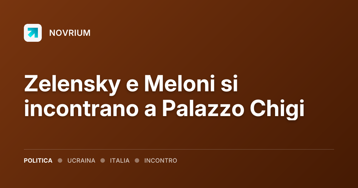 Zelensky e Meloni si incontrano a Palazzo Chigi