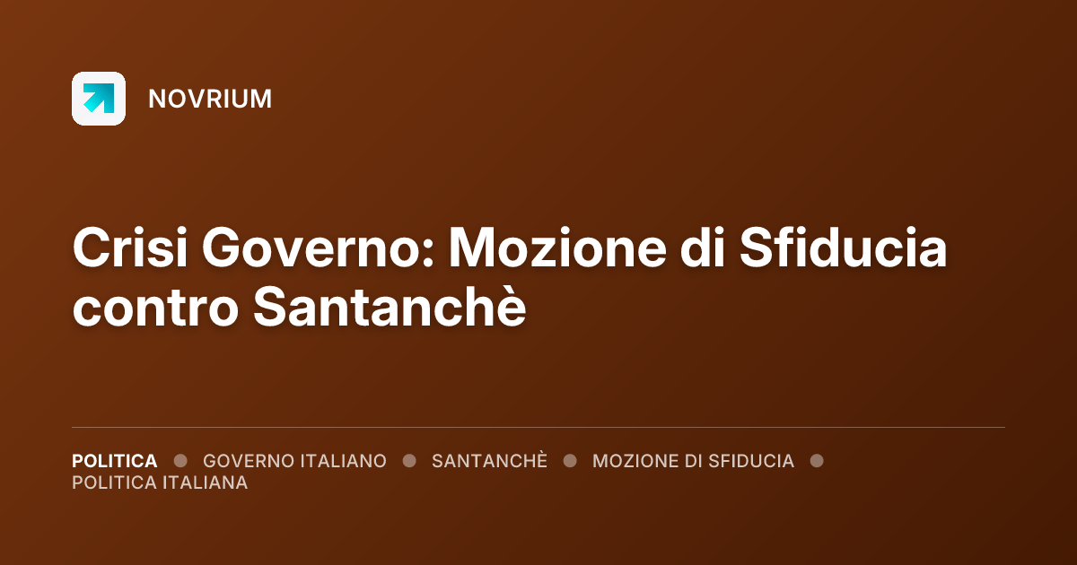 Crisi Governo: Mozione di Sfiducia contro Santanchè