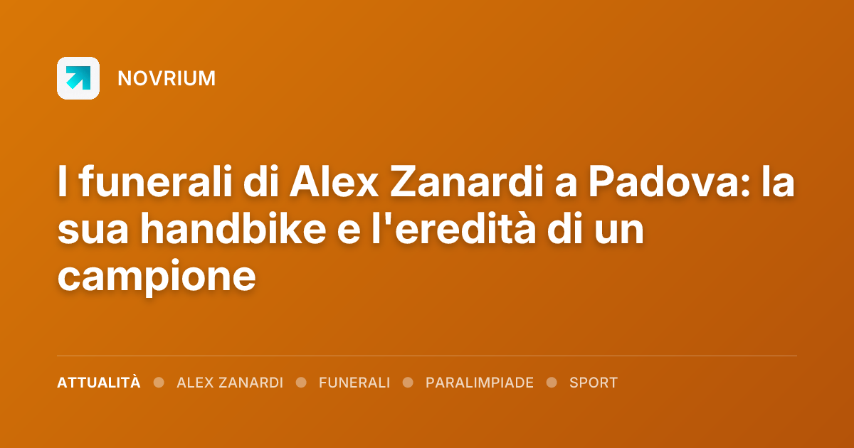 I funerali di Alex Zanardi a Padova: la sua handbike e l'eredità di un campione