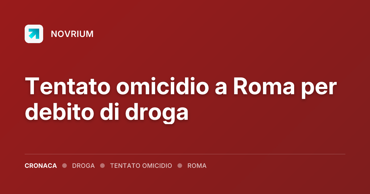 Tentato omicidio a Roma per debito di droga