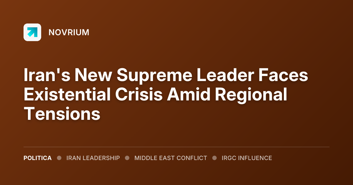 Iran's New Supreme Leader Faces Existential Crisis Amid Regional Tensions