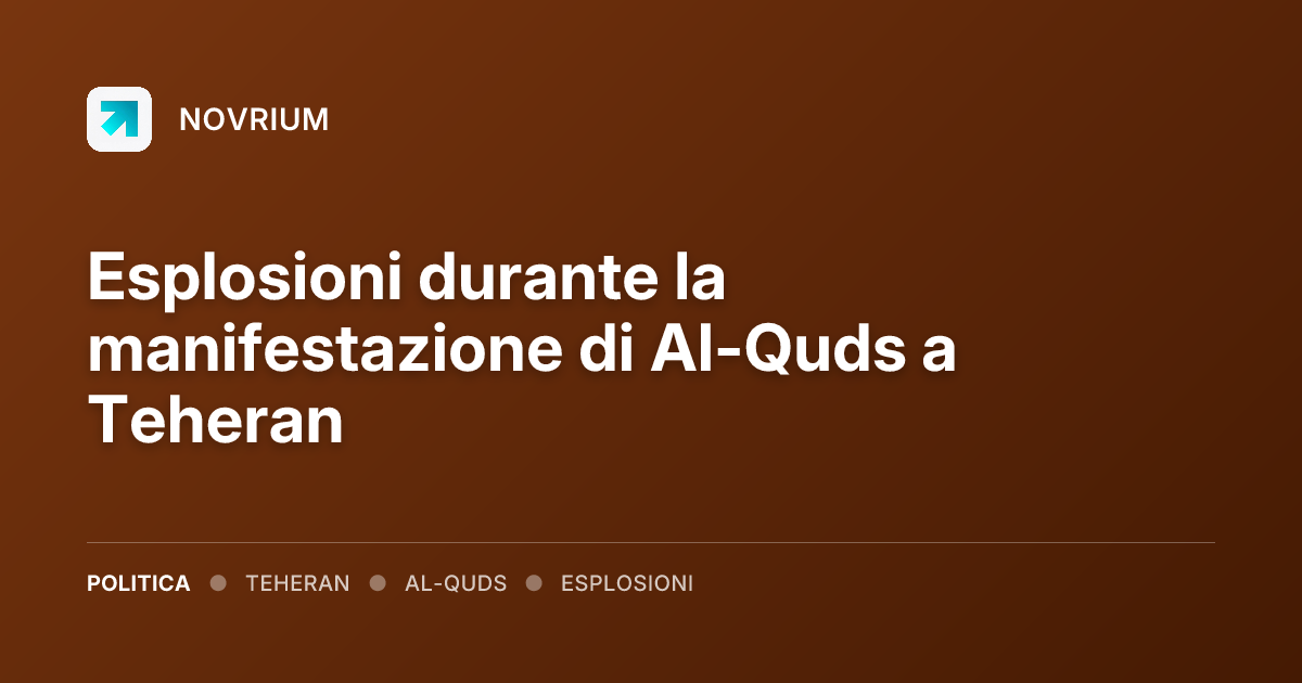 Esplosioni durante la manifestazione di Al-Quds a Teheran