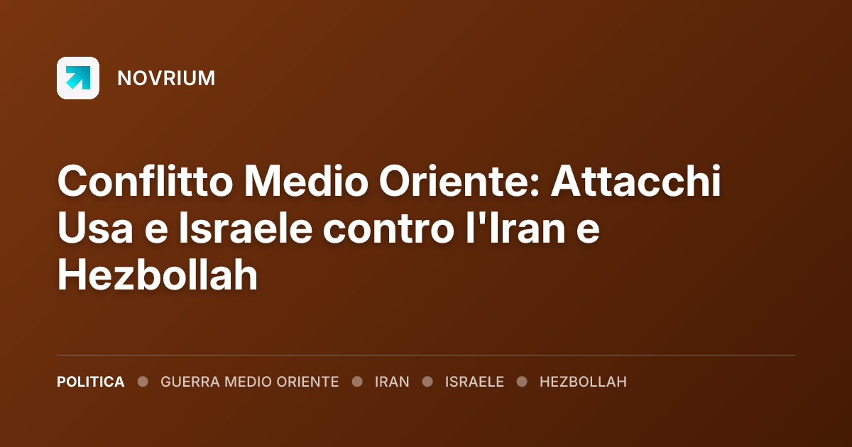 Conflitto Medio Oriente: Attacchi Usa e Israele contro l'Iran e Hezbollah