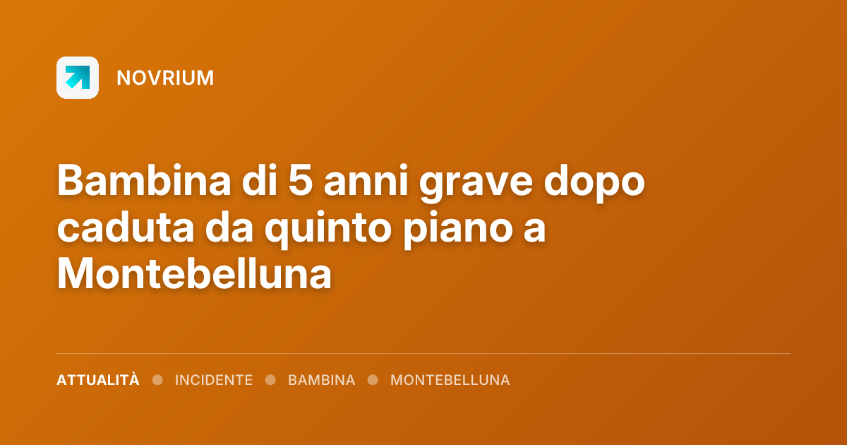 Bambina di 5 anni grave dopo caduta da quinto piano a Montebelluna