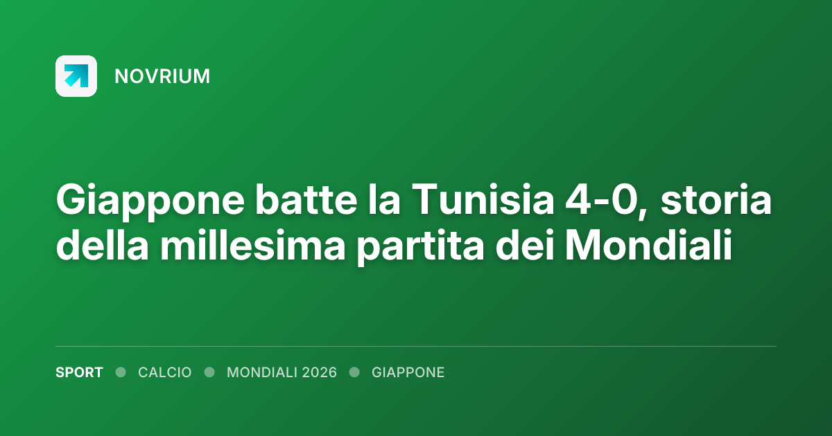 Giappone batte la Tunisia 4-0, storia della millesima partita dei Mondiali