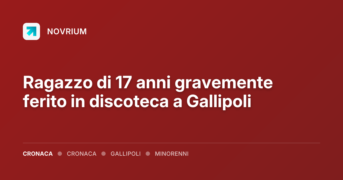 Ragazzo di 17 anni gravemente ferito in discoteca a Gallipoli