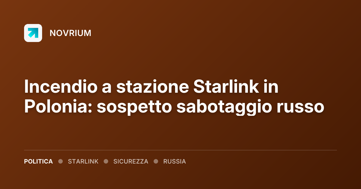 Incendio a stazione Starlink in Polonia: sospetto sabotaggio russo
