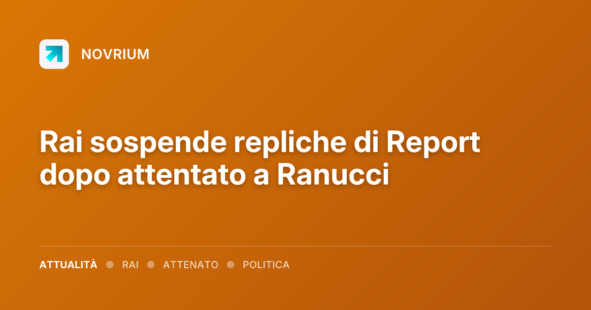 Rai sospende repliche di Report dopo attentato a Ranucci