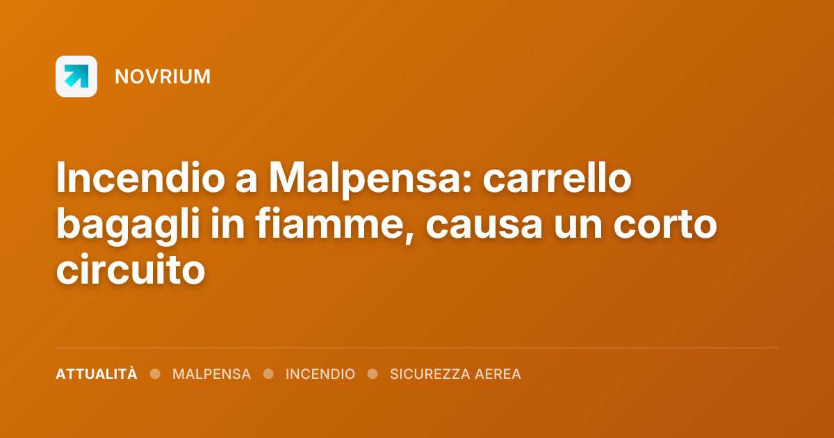 Incendio a Malpensa: carrello bagagli in fiamme, causa un corto circuito