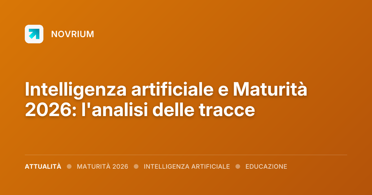 Intelligenza artificiale e Maturità 2026: l'analisi delle tracce