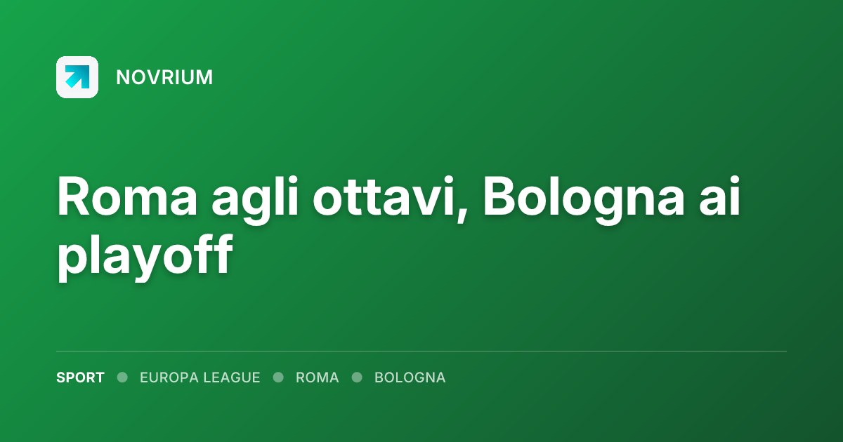 Roma agli ottavi, Bologna ai playoff