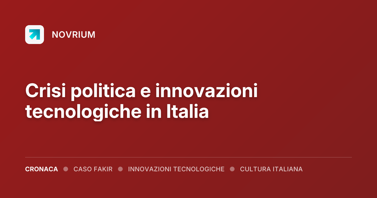 Crisi politica e innovazioni tecnologiche in Italia