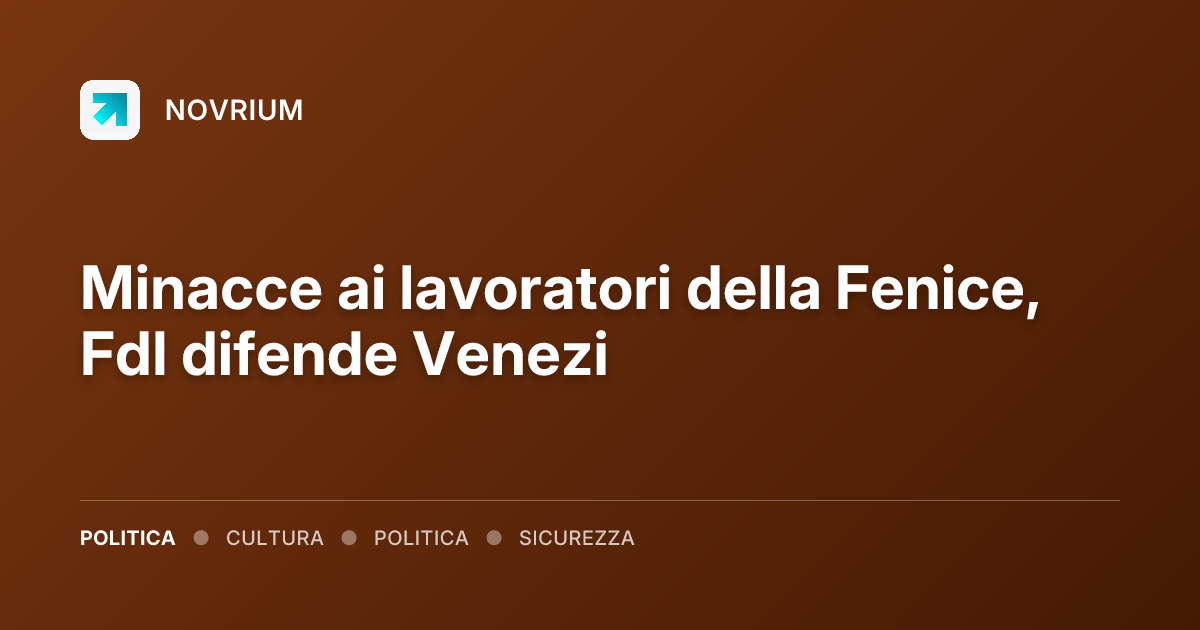 Minacce ai lavoratori della Fenice, FdI difende Venezi
