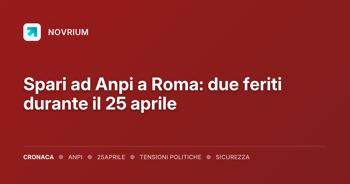 Spari ad Anpi a Roma: due feriti durante il 25 aprile