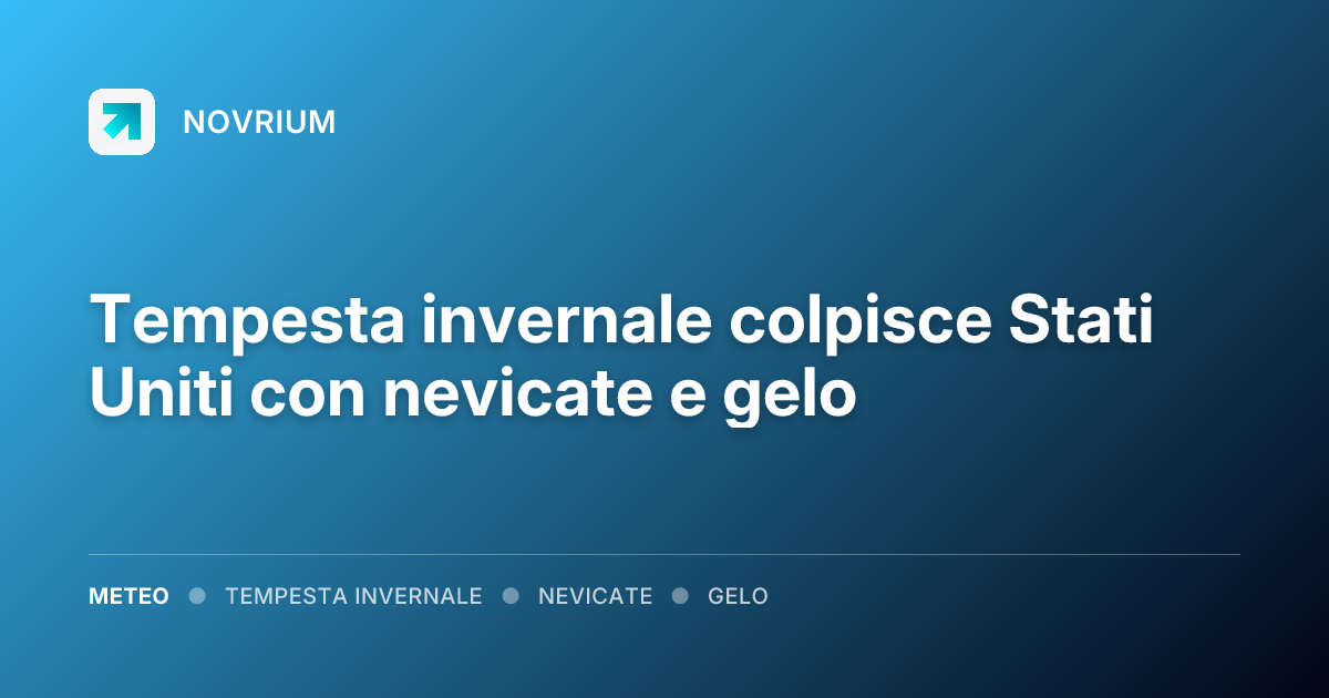 Tempesta invernale colpisce Stati Uniti con nevicate e gelo