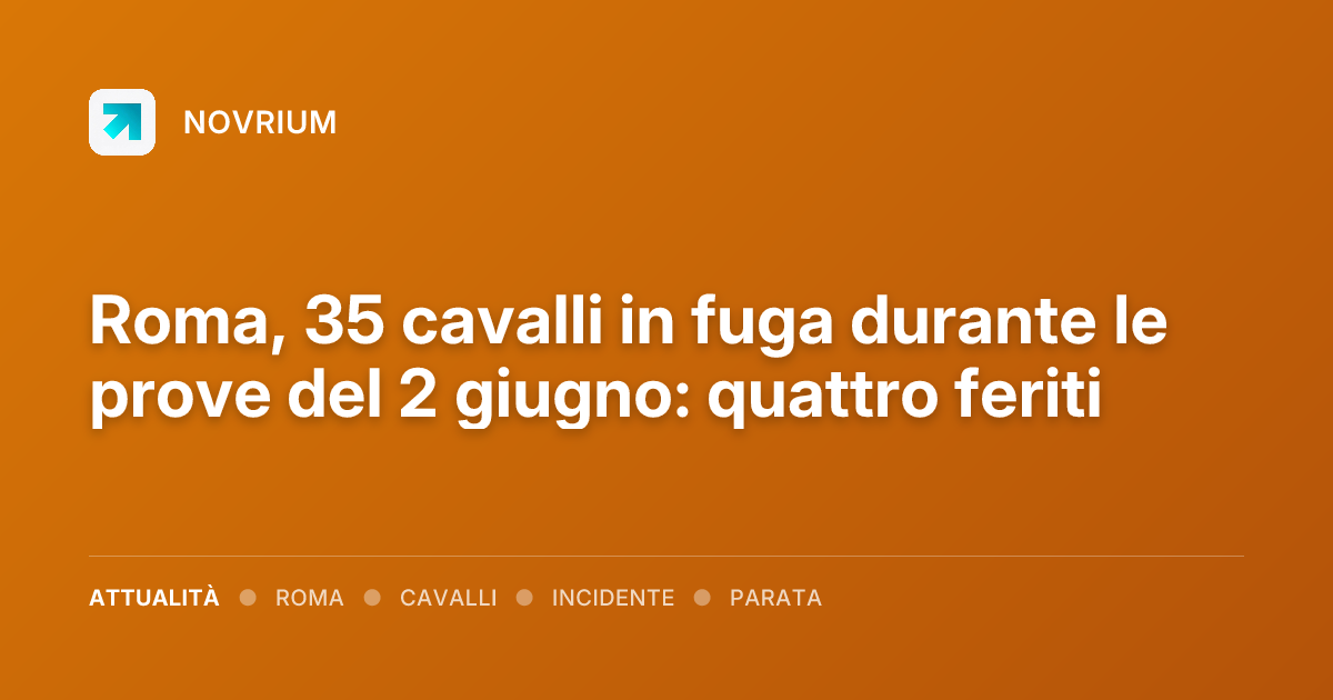Roma, 35 cavalli in fuga durante le prove del 2 giugno: quattro feriti