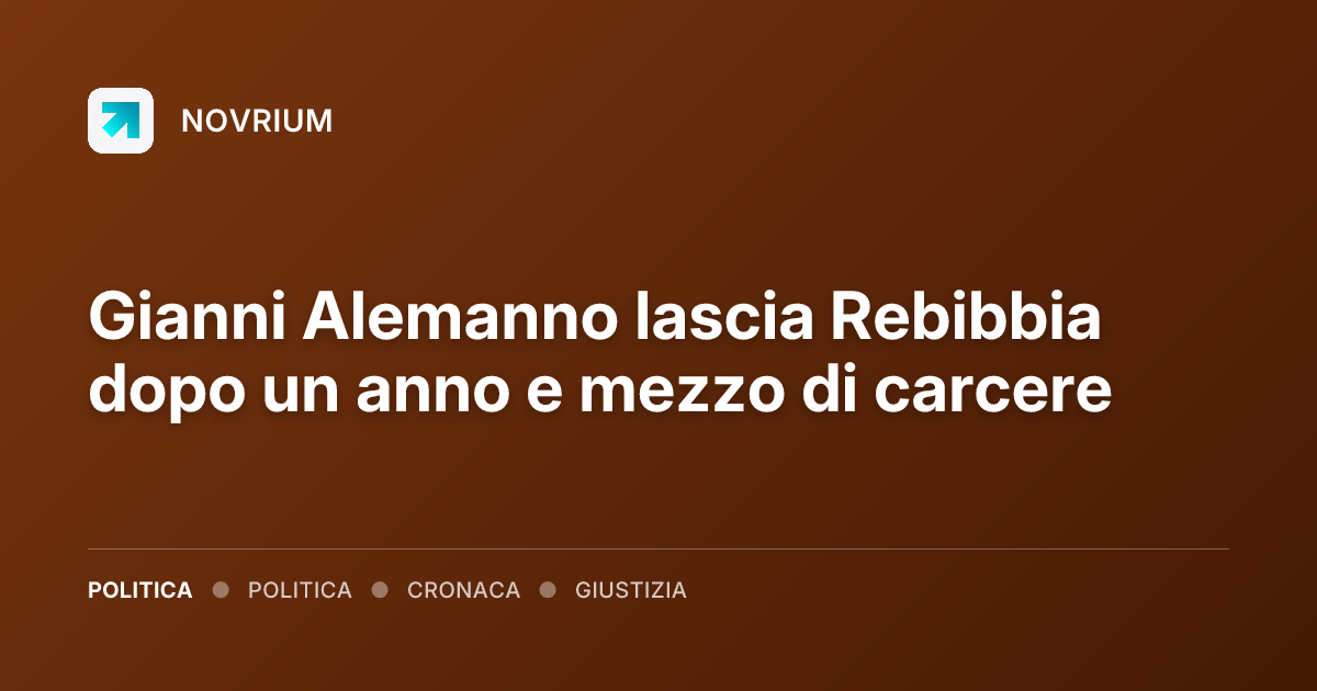 Gianni Alemanno lascia Rebibbia dopo un anno e mezzo di carcere