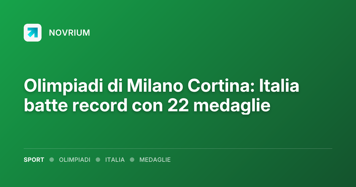 Olimpiadi di Milano Cortina: Italia batte record con 22 medaglie