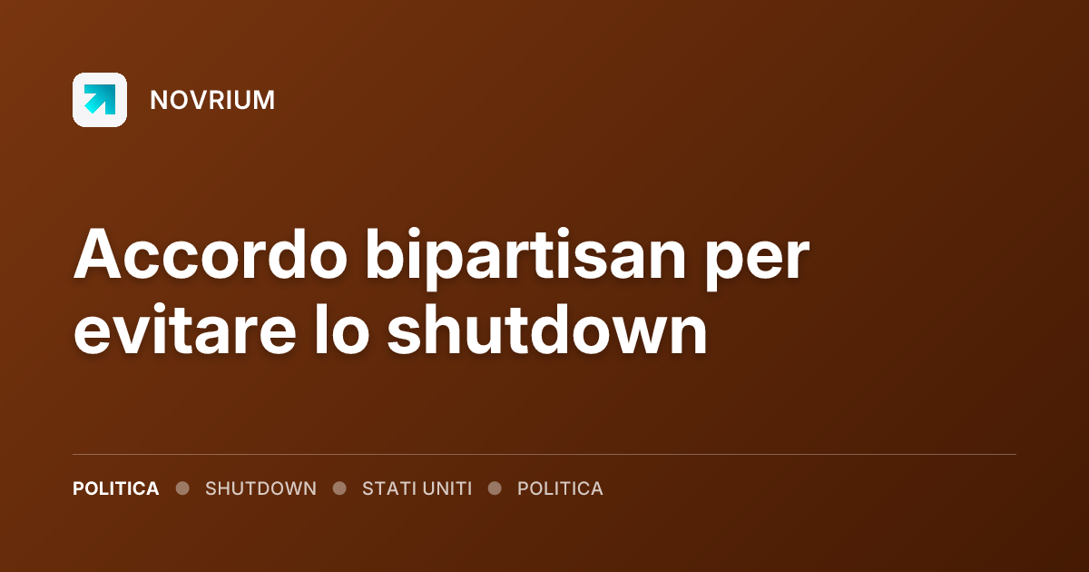 Accordo bipartisan per evitare lo shutdown