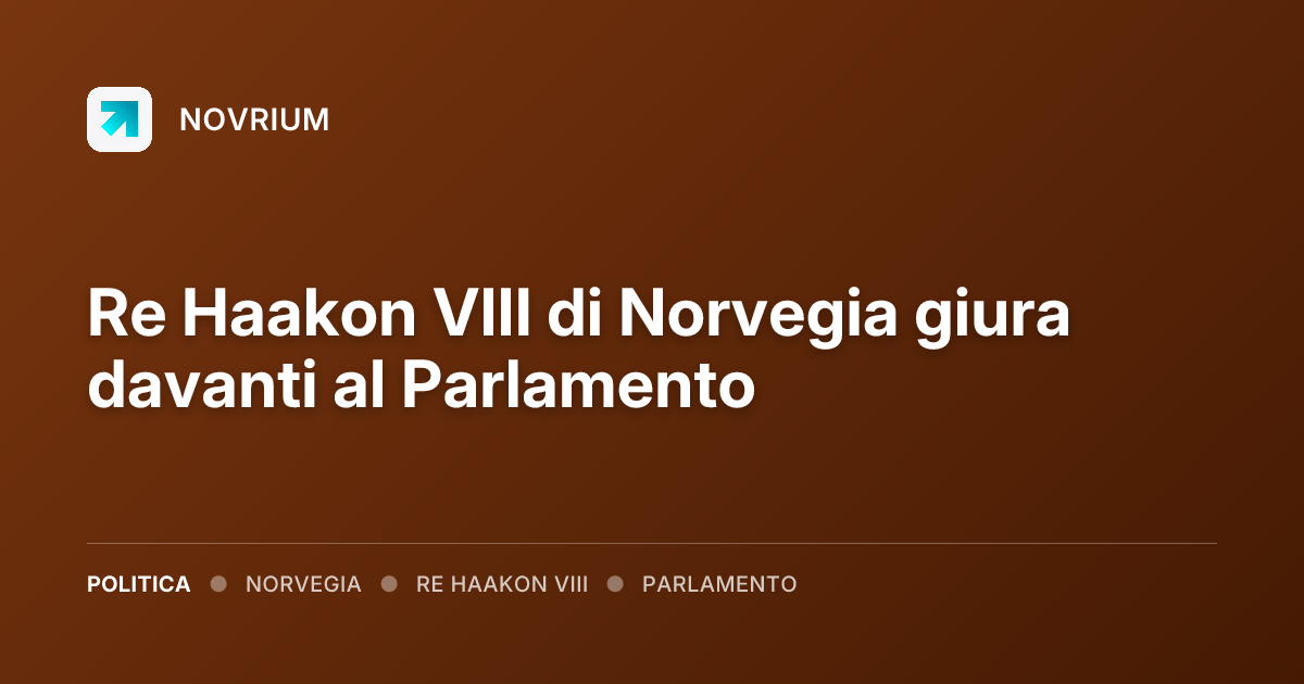 Re Haakon VIII di Norvegia giura davanti al Parlamento