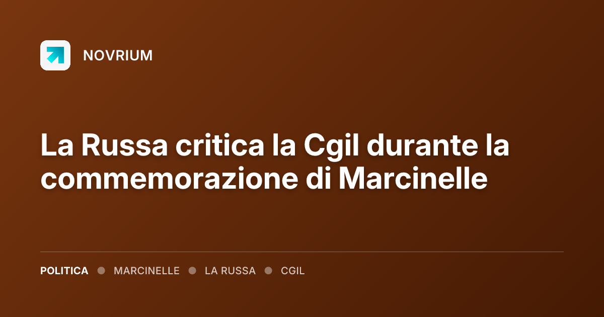 La Russa critica la Cgil durante la commemorazione di Marcinelle