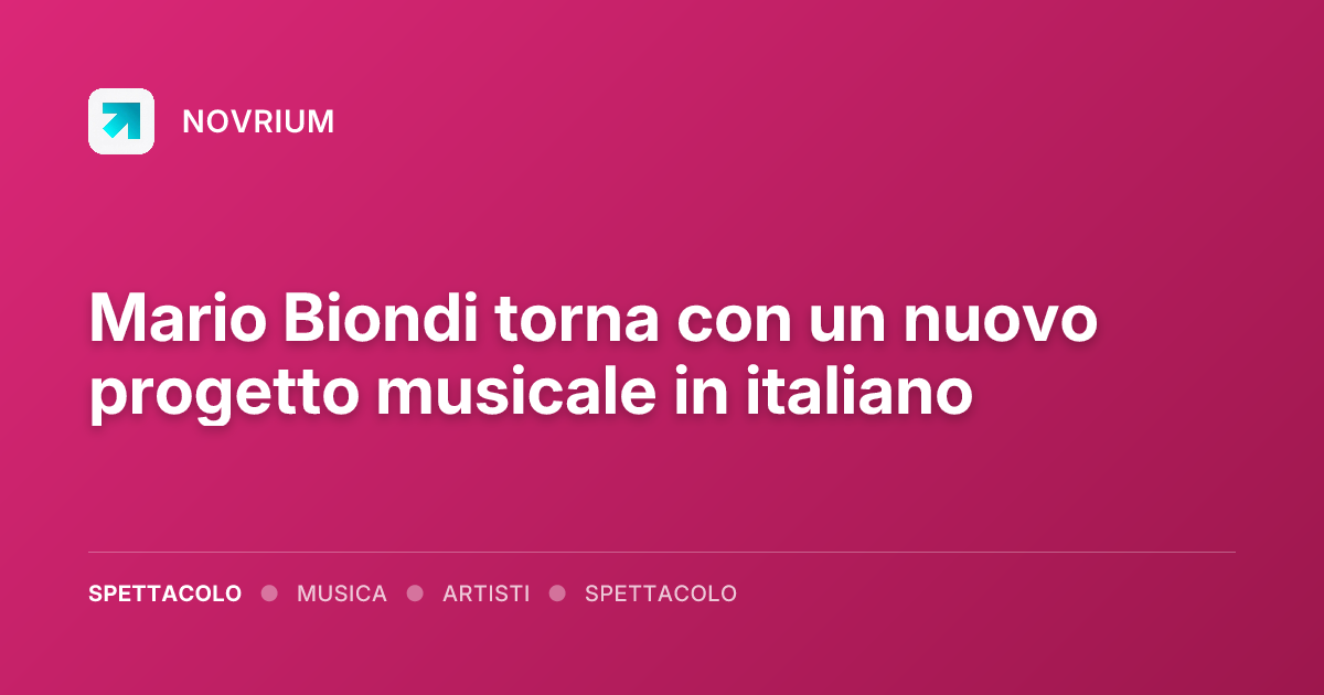 Mario Biondi torna con un nuovo progetto musicale in italiano