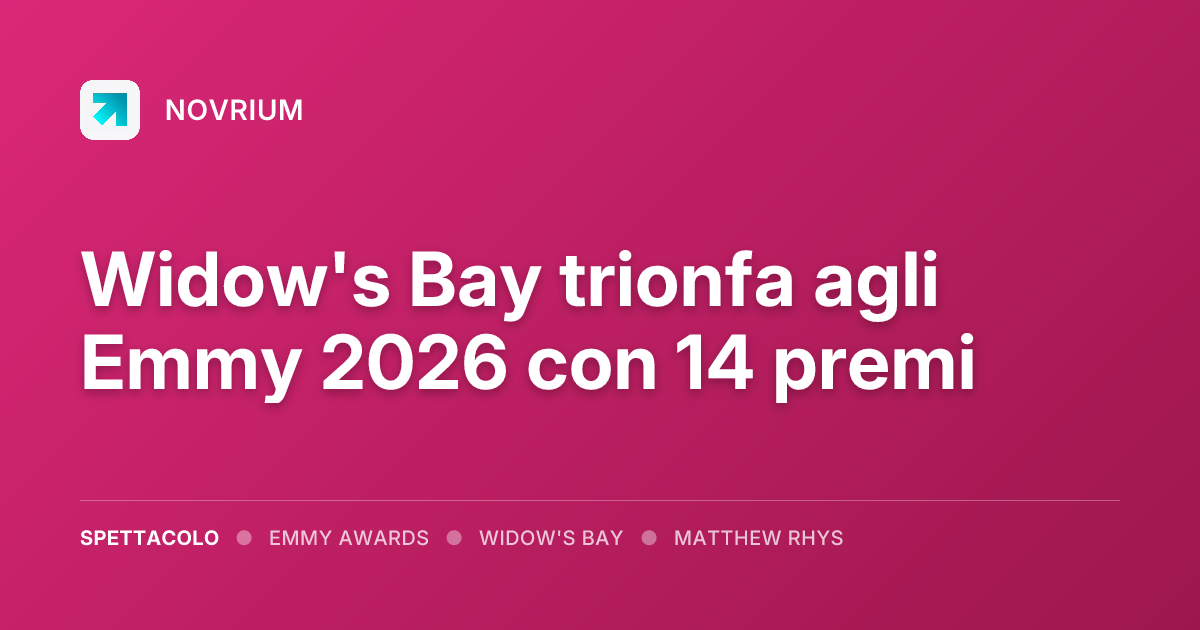 Widow's Bay trionfa agli Emmy 2026 con 14 premi