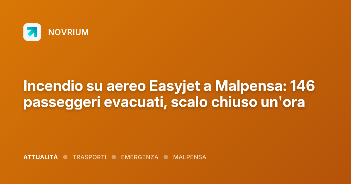 Incendio su aereo Easyjet a Malpensa: 146 passeggeri evacuati, scalo chiuso un'ora