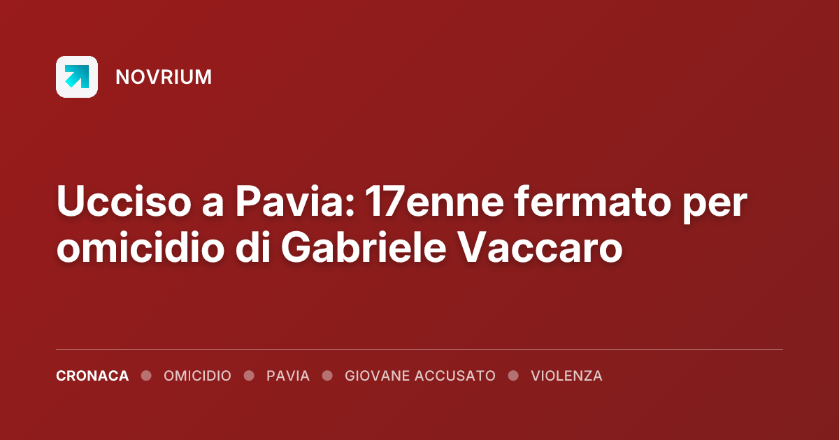 Ucciso a Pavia: 17enne fermato per omicidio di Gabriele Vaccaro