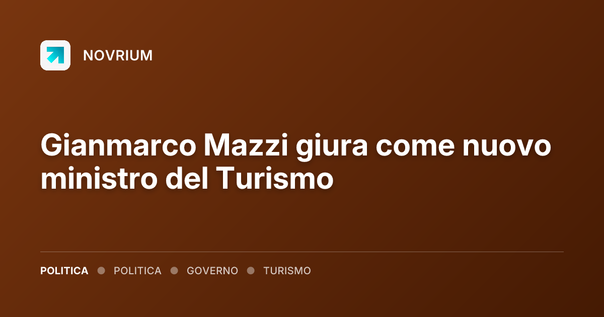 Gianmarco Mazzi giura come nuovo ministro del Turismo