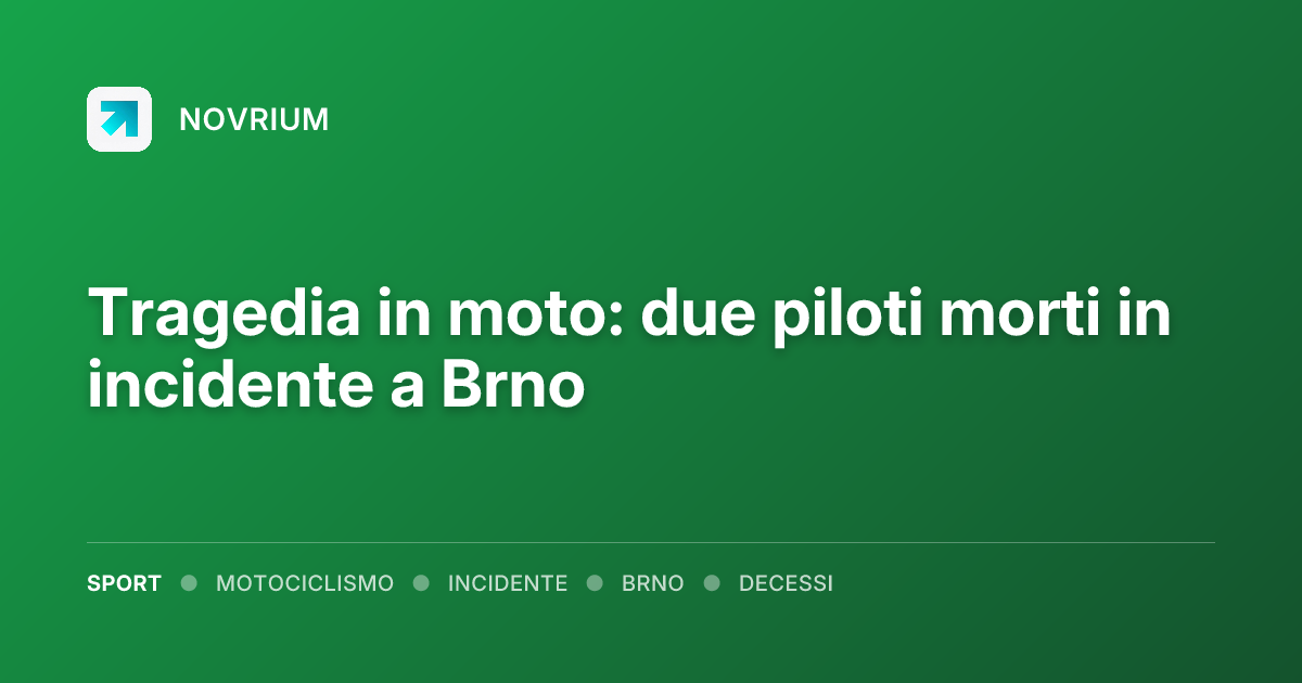 Tragedia in moto: due piloti morti in incidente a Brno