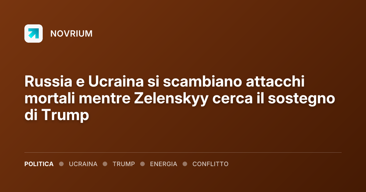 Russia e Ucraina si scambiano attacchi mortali mentre Zelenskyy cerca il sostegno di Trump