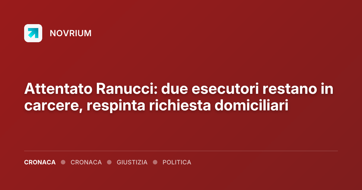 Attentato Ranucci: due esecutori restano in carcere, respinta richiesta domiciliari