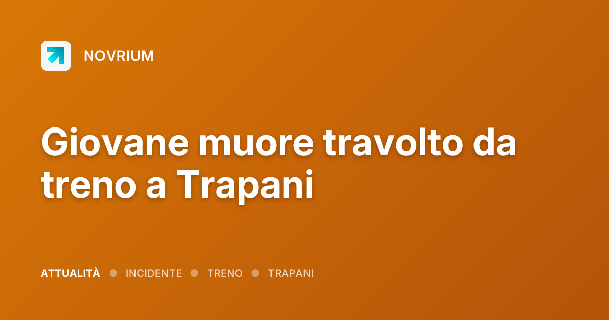 Giovane muore travolto da treno a Trapani