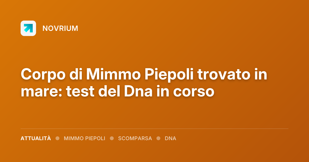 Corpo di Mimmo Piepoli trovato in mare: test del Dna in corso