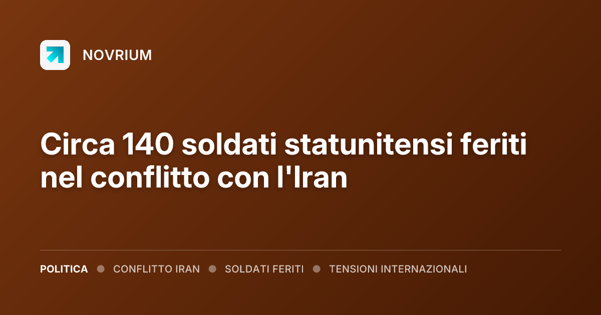 Circa 140 soldati statunitensi feriti nel conflitto con l'Iran