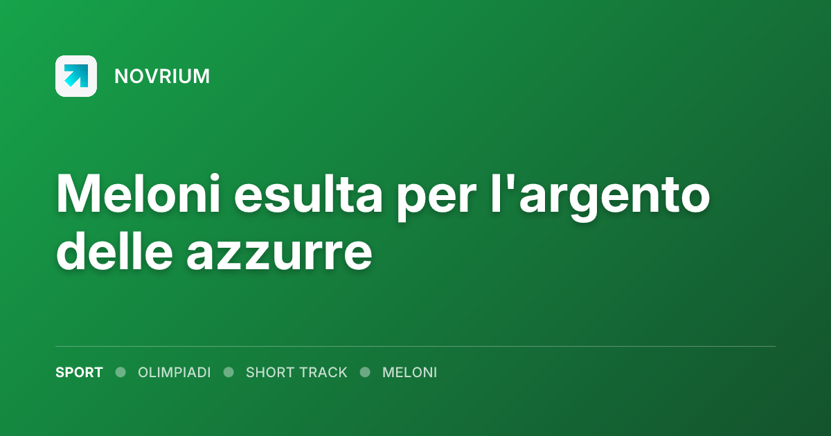 Meloni esulta per l'argento delle azzurre