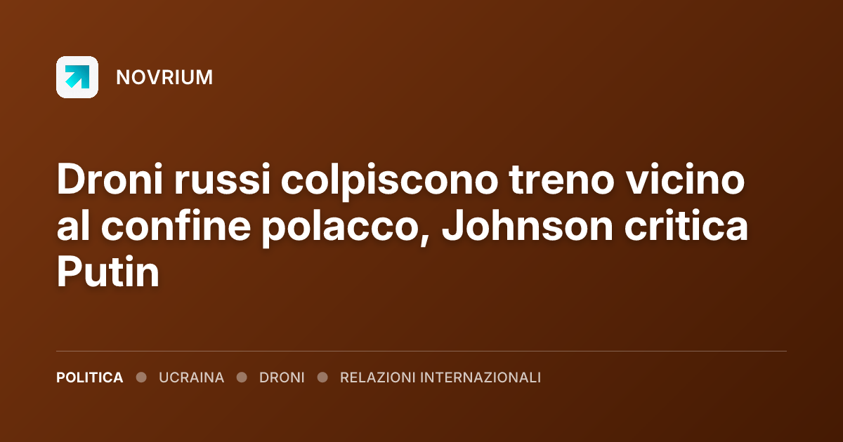 Droni russi colpiscono treno vicino al confine polacco, Johnson critica Putin