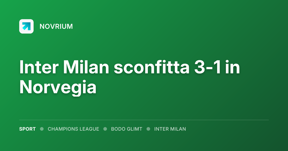Inter Milan sconfitta 3-1 in Norvegia