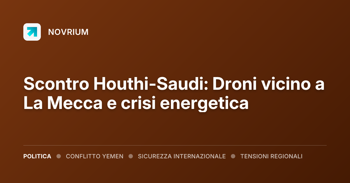 Scontro Houthi-Saudi: Droni vicino a La Mecca e crisi energetica