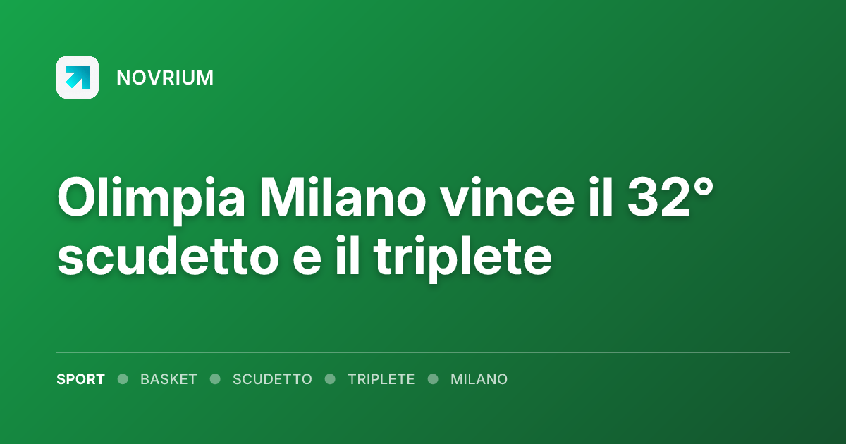 Olimpia Milano vince il 32° scudetto e il triplete