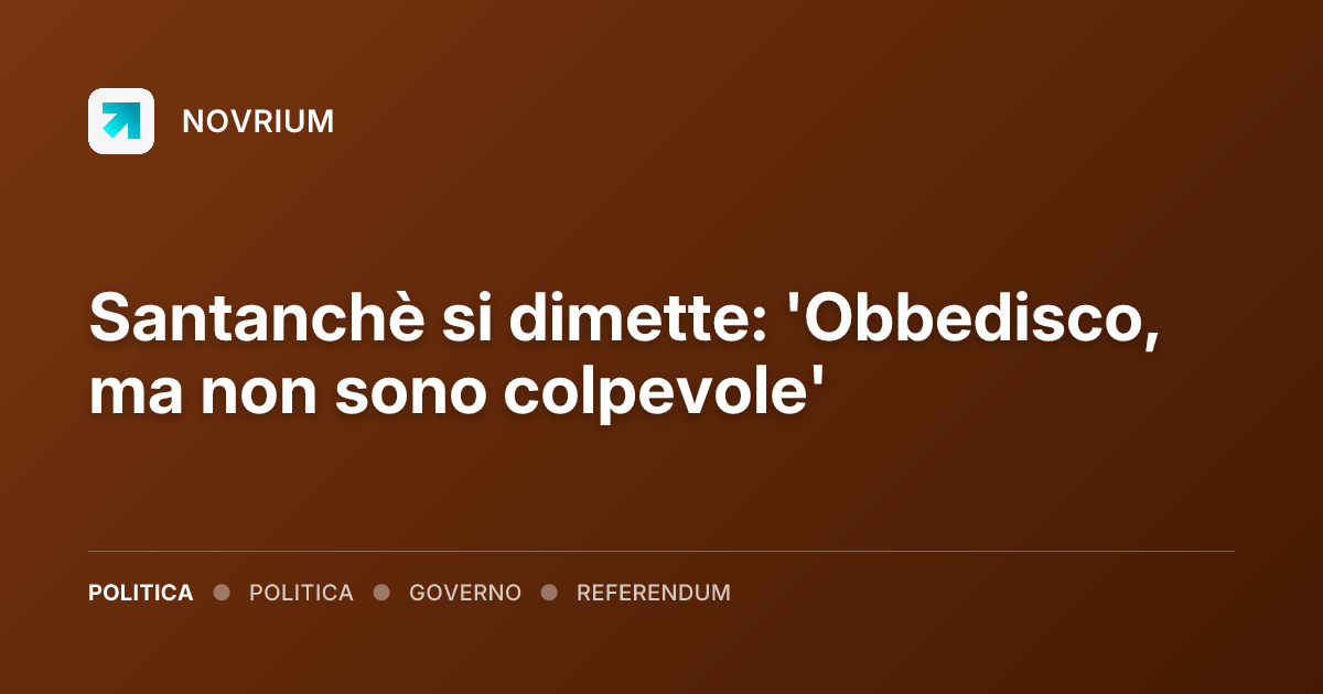 Santanchè si dimette: 'Obbedisco, ma non sono colpevole'