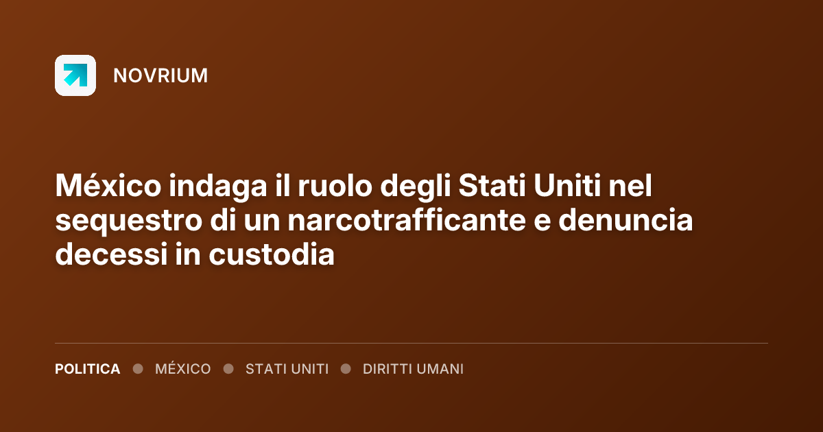México indaga il ruolo degli Stati Uniti nel sequestro di un narcotrafficante e denuncia decessi in custodia