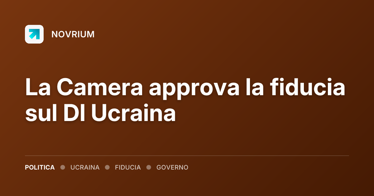 La Camera approva la fiducia sul Dl Ucraina