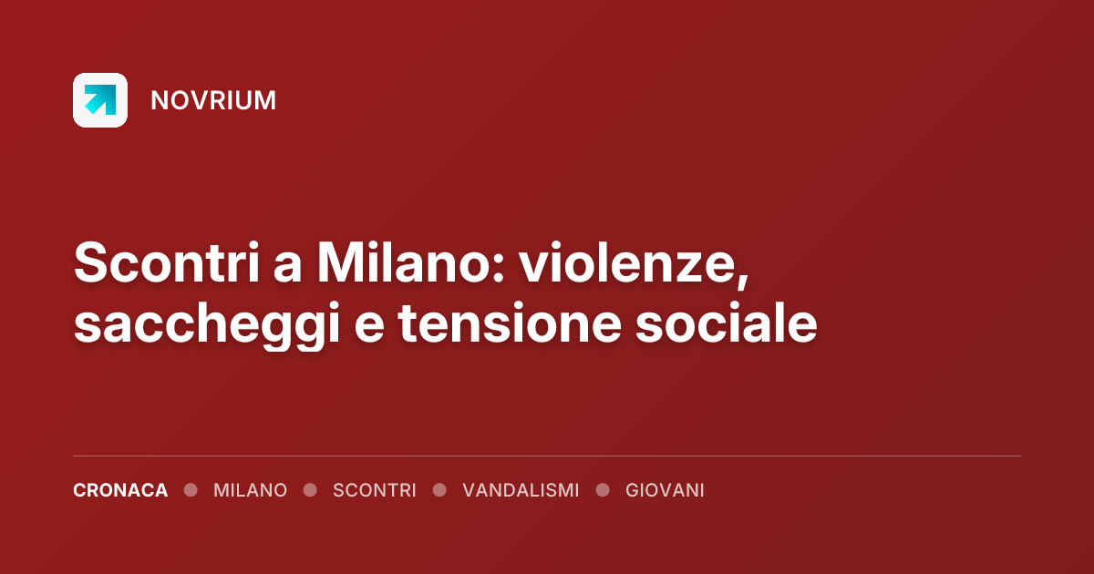 Scontri a Milano: violenze, saccheggi e tensione sociale