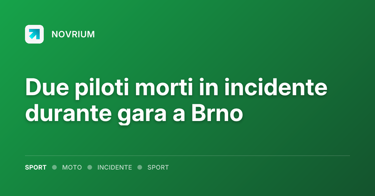 Due piloti morti in incidente durante gara a Brno
