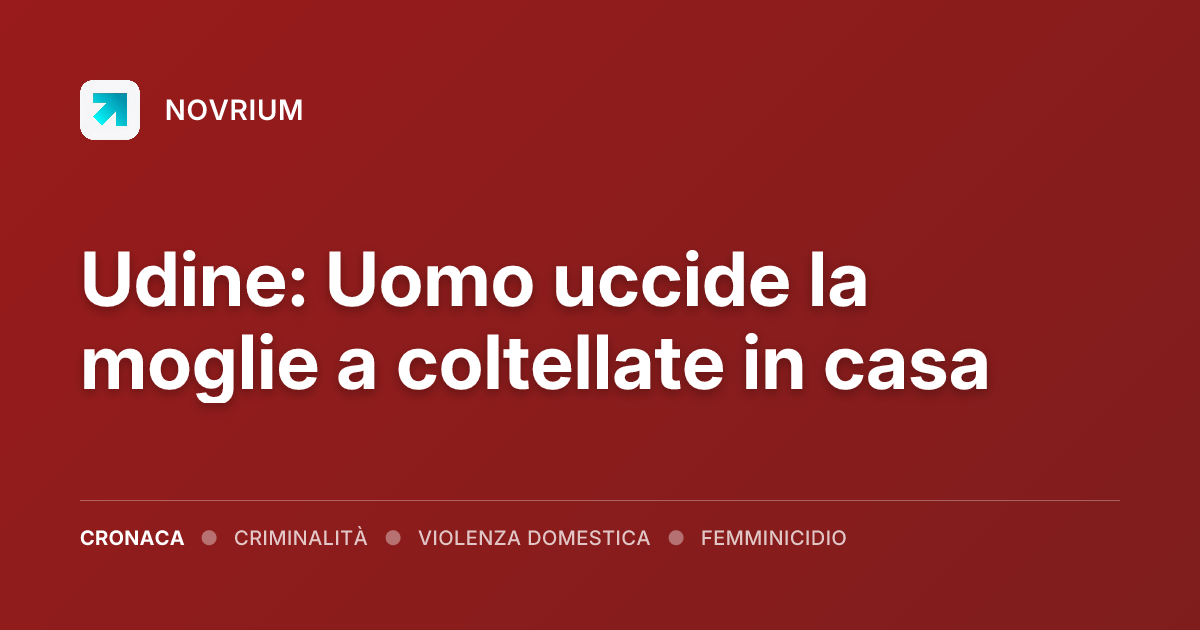 Udine: Uomo uccide la moglie a coltellate in casa