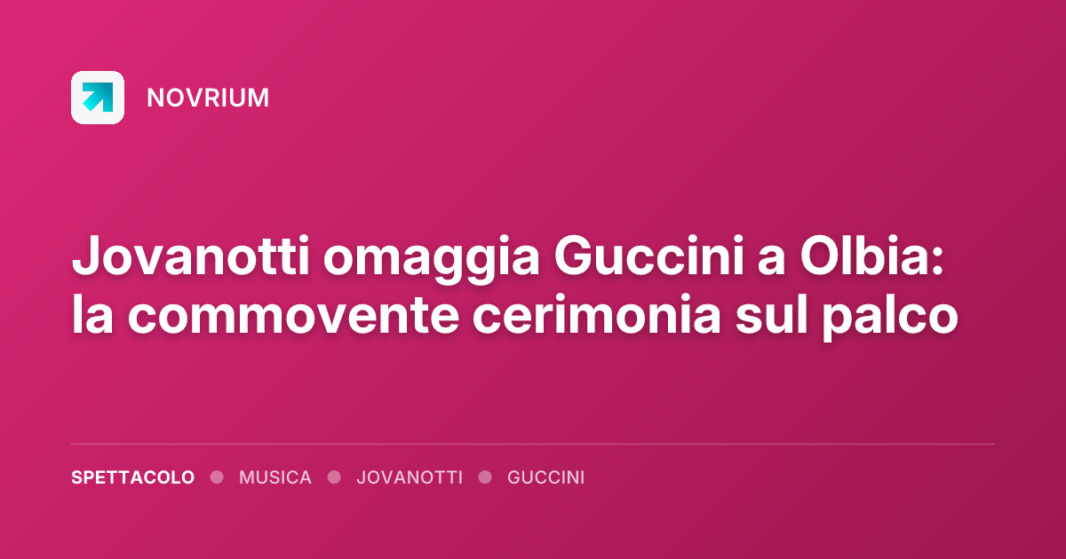 Jovanotti omaggia Guccini a Olbia: la commovente cerimonia sul palco