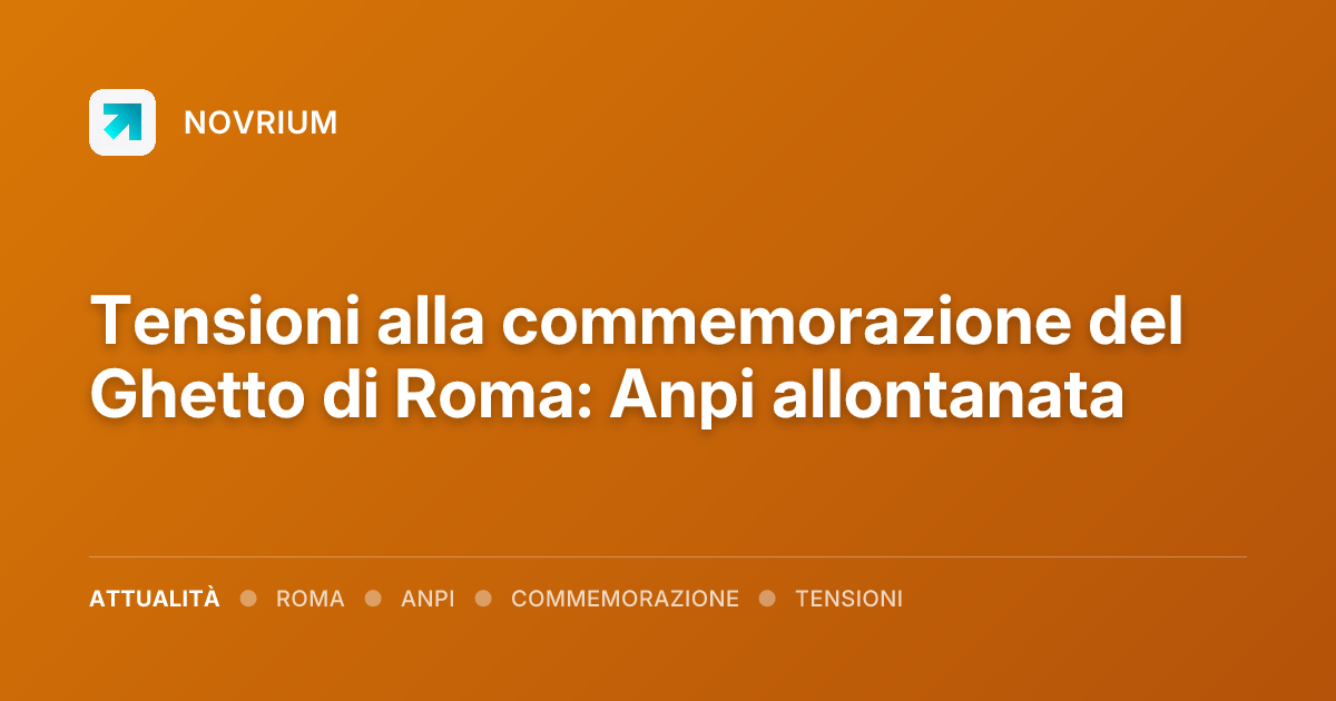 Tensioni alla commemorazione del Ghetto di Roma: Anpi allontanata