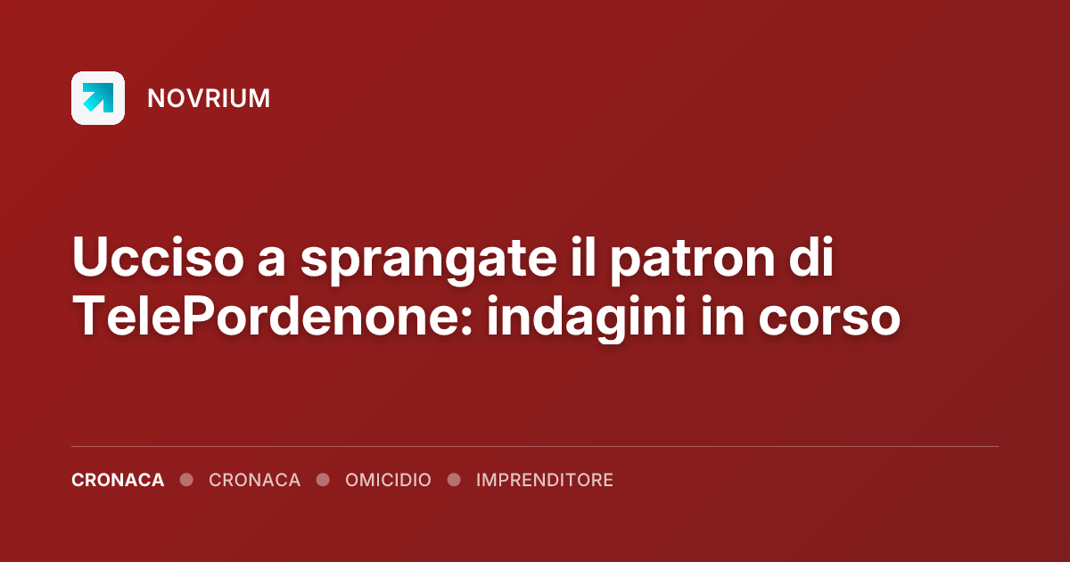 Ucciso a sprangate il patron di TelePordenone: indagini in corso